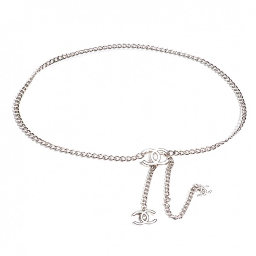 Authentic Chanel White enamel chain belt